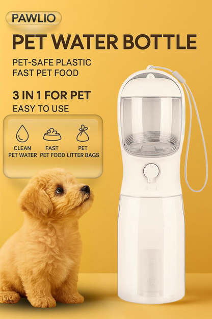 3-In-1 Pet Water Bottle – Portable 20Oz